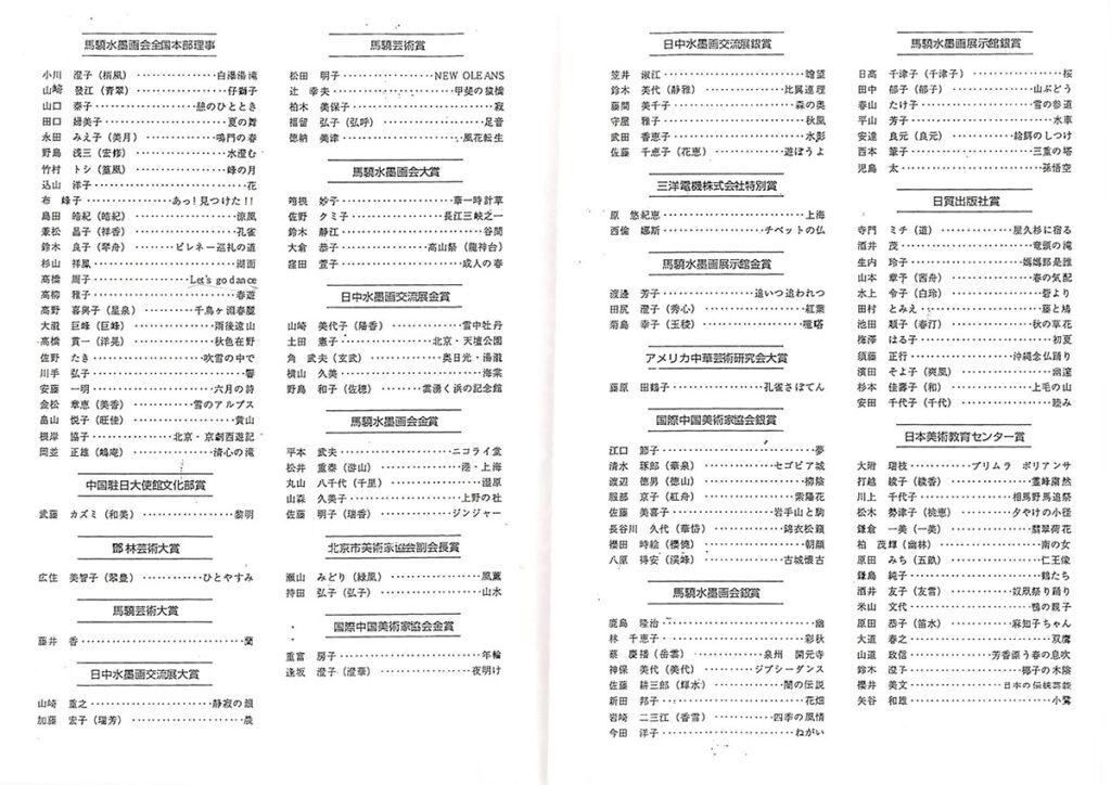 1996年第4回日中水墨画交流展_チラシ裏